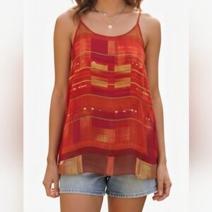 W118 by Walter Baker Marie Top Camisole In Sunset Plaid Size Large New W/Tags